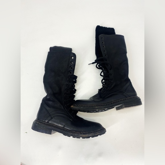 Burberry Rare Prorsum Leather Combat Boots Shearling 36/6 - Picture 6 of 9